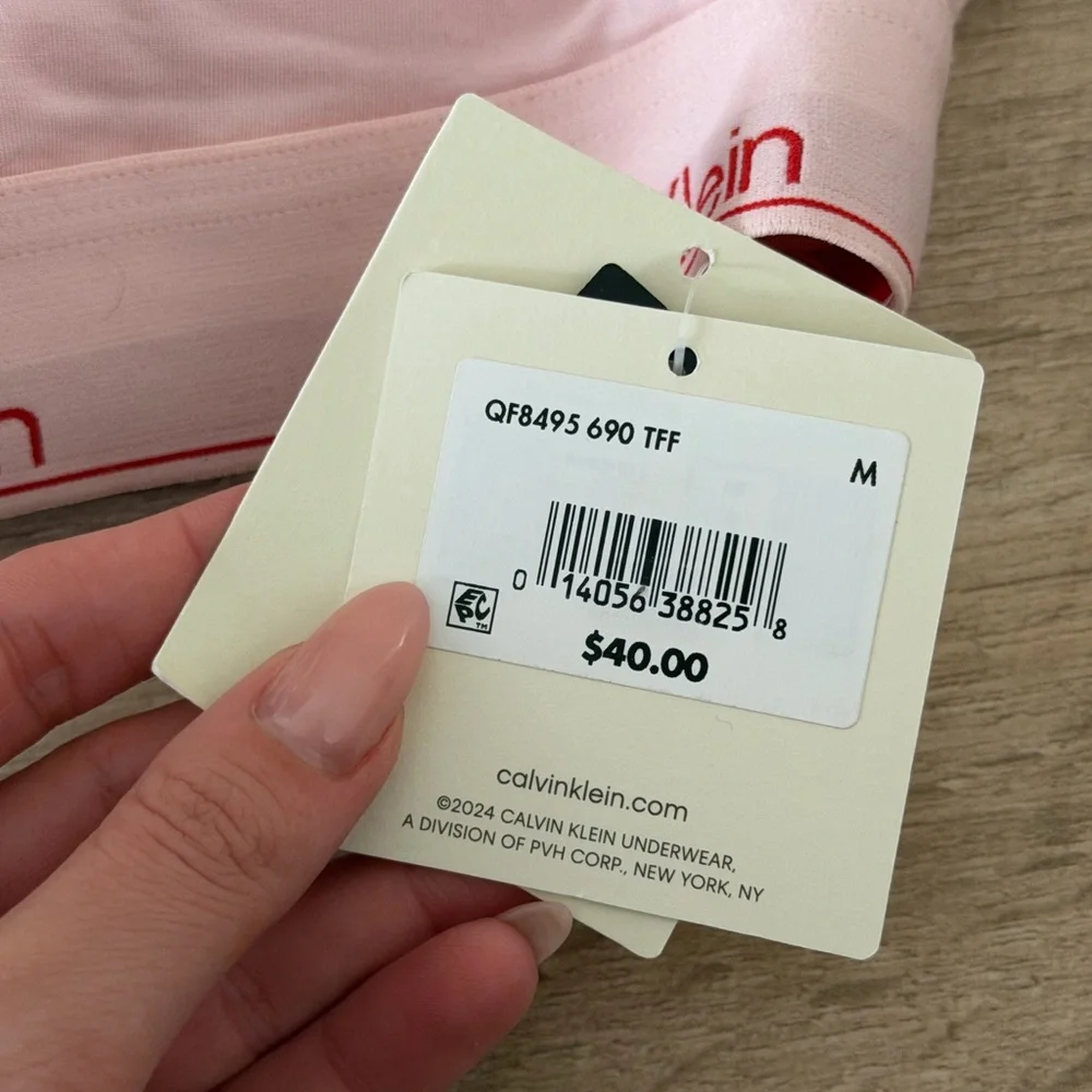 Calvin Klein Light Pink Crop Top - Picture 2 of 3